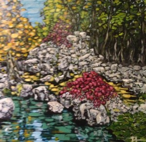 Be gone - ugly paint baby! Canvas was subsequently re-incarnated to something more acceptable. 