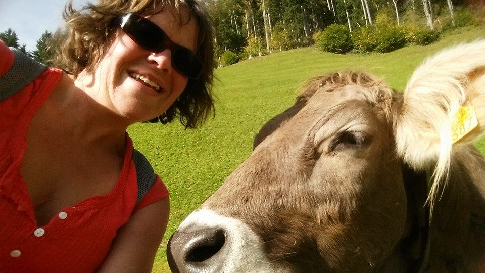 Vicky making friends with the locals