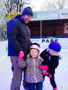 Hubby and the kids at Aegeri rink