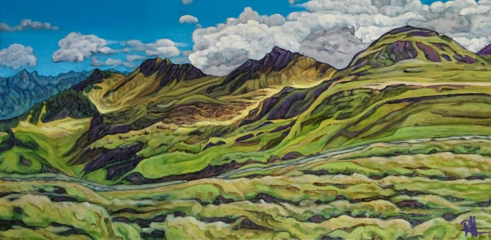 "Lost on Flumserberg", acrylic on canvas, 30 x 60cm