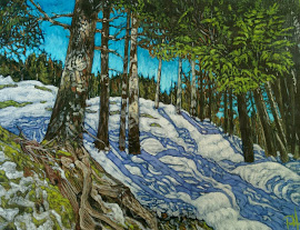 Gerlos in Thaw (canvas on board, acrylic, 30 x 40cm)