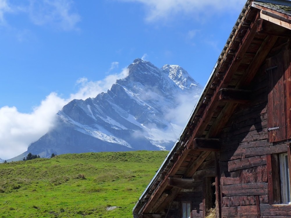 Ortstock (2717m) at the beginning of the hike