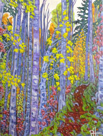 The path to Finstersee Falls (acrylic on canvas, 30x40)